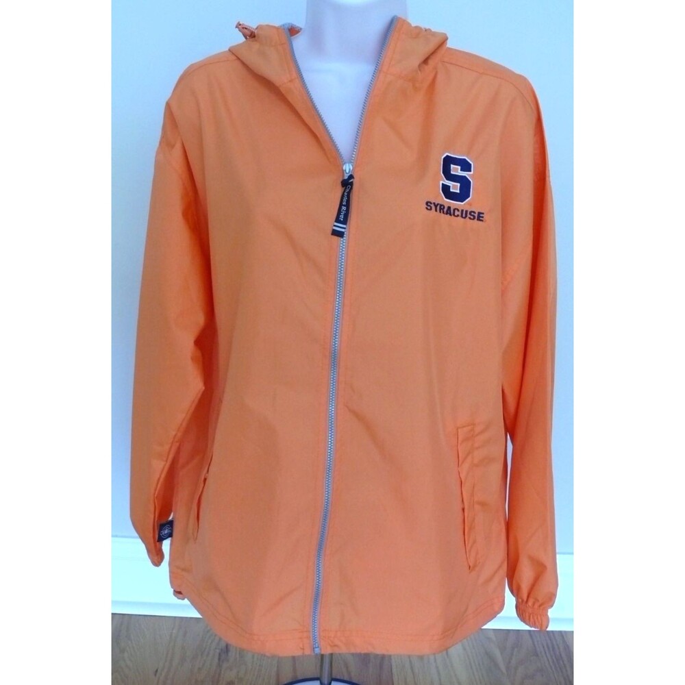 Syracuse Orange Windbreaker Mens extra small full Zip rain Jacket w/logo hooded